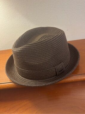 Bailey 1922 Billy Braid Fedora Hat Medium Like New Brown Woven Poly Straw